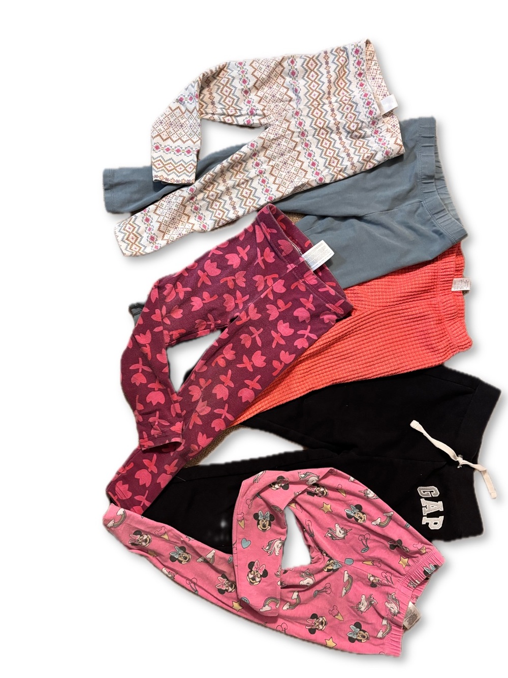GAP Kids & Other Brands Leggings Bundle - Pink, Burgundy, Coral, Gray, Black